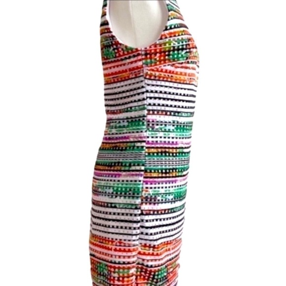 CARMEN MARC VALVO FLORAL POPPY Red Black MULTICOLOR SLEEVELESS LBD MINI DRESS - Picture 3 of 7